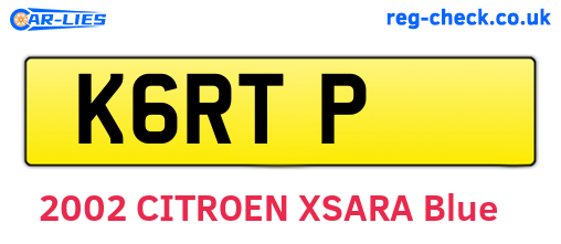 K6RTP are the vehicle registration plates.