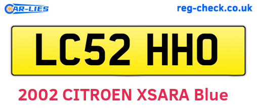 LC52HHO are the vehicle registration plates.