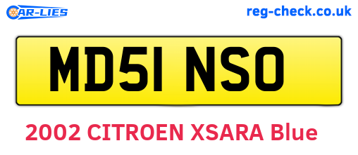 MD51NSO are the vehicle registration plates.