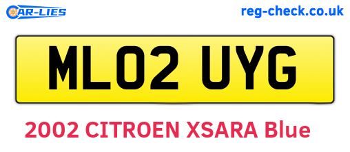 ML02UYG are the vehicle registration plates.