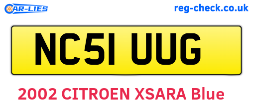 NC51UUG are the vehicle registration plates.