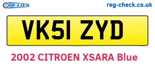 VK51ZYD are the vehicle registration plates.