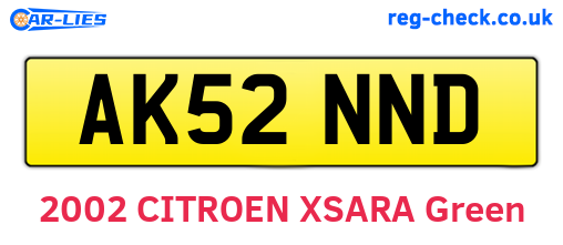 AK52NND are the vehicle registration plates.