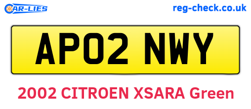AP02NWY are the vehicle registration plates.