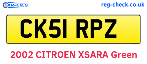 CK51RPZ are the vehicle registration plates.