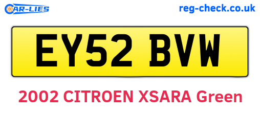 EY52BVW are the vehicle registration plates.