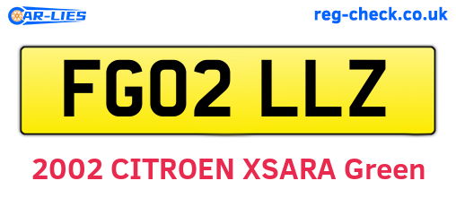 FG02LLZ are the vehicle registration plates.
