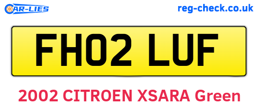 FH02LUF are the vehicle registration plates.
