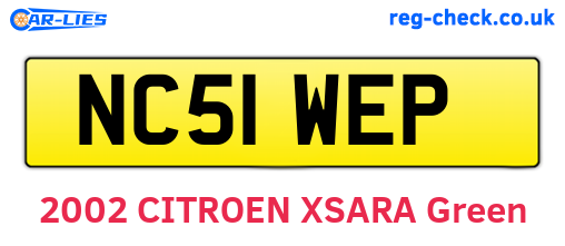 NC51WEP are the vehicle registration plates.
