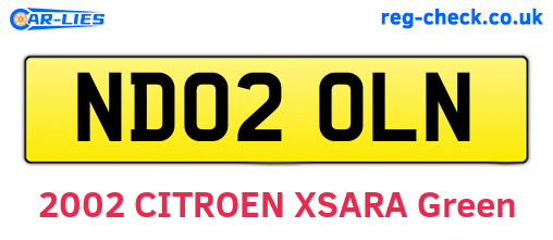 ND02OLN are the vehicle registration plates.