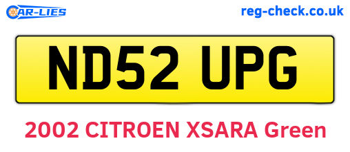 ND52UPG are the vehicle registration plates.