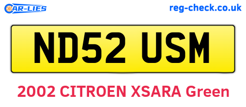 ND52USM are the vehicle registration plates.