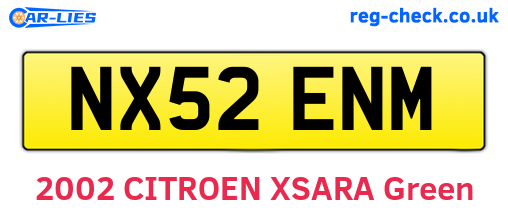 NX52ENM are the vehicle registration plates.