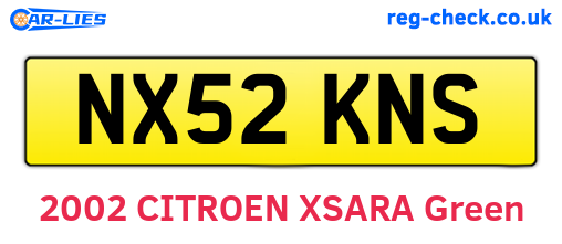 NX52KNS are the vehicle registration plates.