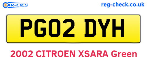 PG02DYH are the vehicle registration plates.