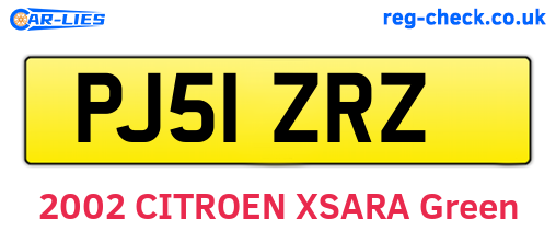 PJ51ZRZ are the vehicle registration plates.