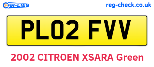 PL02FVV are the vehicle registration plates.