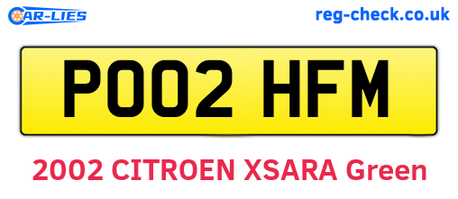 PO02HFM are the vehicle registration plates.