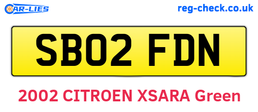 SB02FDN are the vehicle registration plates.