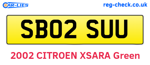 SB02SUU are the vehicle registration plates.
