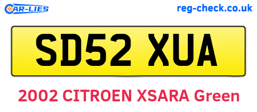 SD52XUA are the vehicle registration plates.