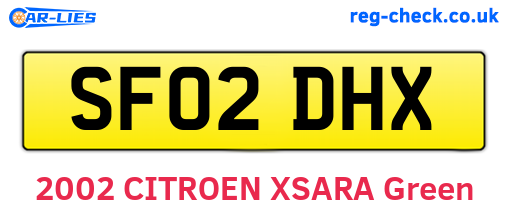 SF02DHX are the vehicle registration plates.