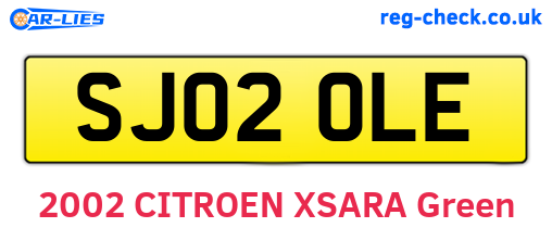 SJ02OLE are the vehicle registration plates.