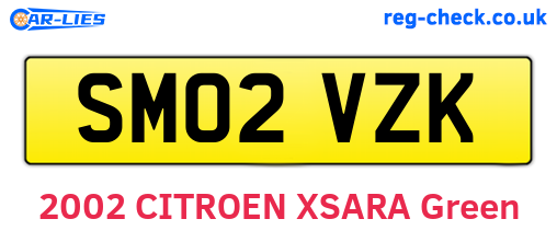 SM02VZK are the vehicle registration plates.