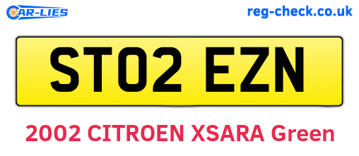 ST02EZN are the vehicle registration plates.