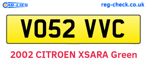 VO52VVC are the vehicle registration plates.