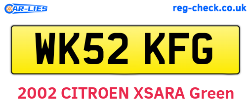 WK52KFG are the vehicle registration plates.