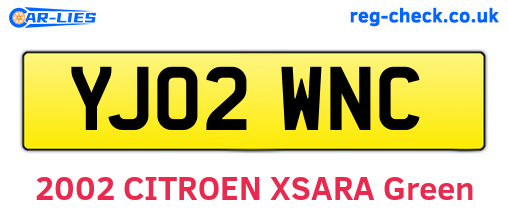 YJ02WNC are the vehicle registration plates.