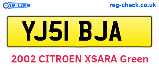 YJ51BJA are the vehicle registration plates.