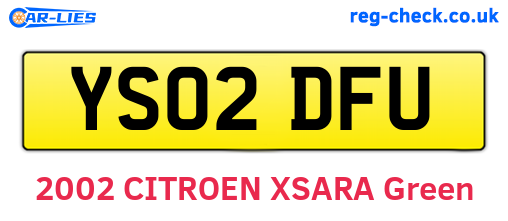 YS02DFU are the vehicle registration plates.