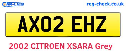 AX02EHZ are the vehicle registration plates.