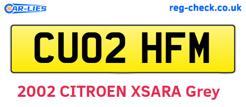 CU02HFM are the vehicle registration plates.