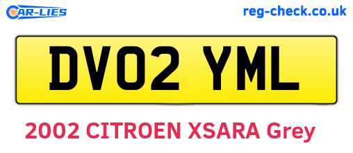 DV02YML are the vehicle registration plates.