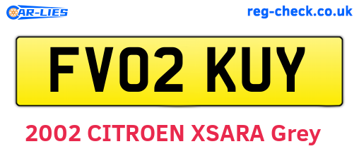 FV02KUY are the vehicle registration plates.