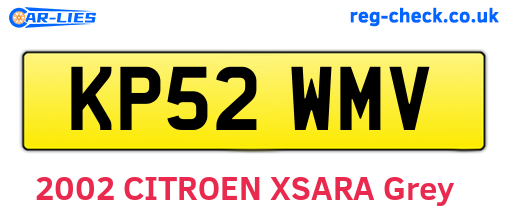 KP52WMV are the vehicle registration plates.
