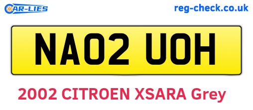 NA02UOH are the vehicle registration plates.