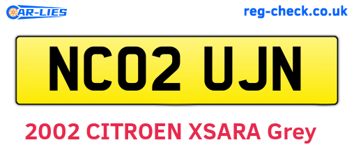 NC02UJN are the vehicle registration plates.