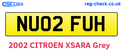 NU02FUH are the vehicle registration plates.