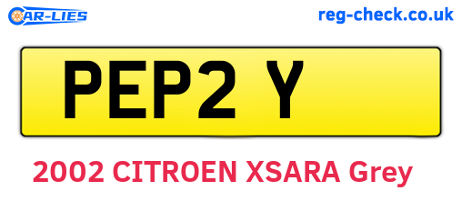 PEP2Y are the vehicle registration plates.