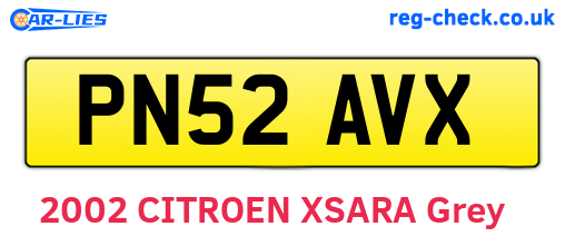 PN52AVX are the vehicle registration plates.