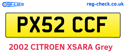 PX52CCF are the vehicle registration plates.