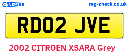RD02JVE are the vehicle registration plates.