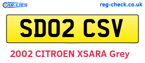 SD02CSV are the vehicle registration plates.