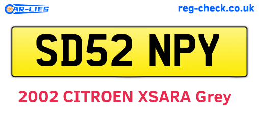 SD52NPY are the vehicle registration plates.