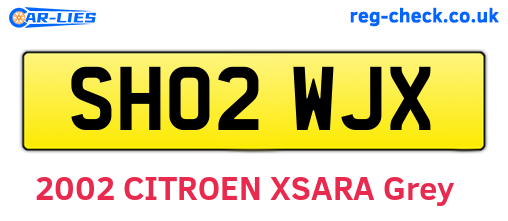SH02WJX are the vehicle registration plates.