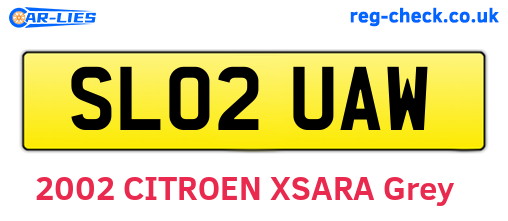 SL02UAW are the vehicle registration plates.